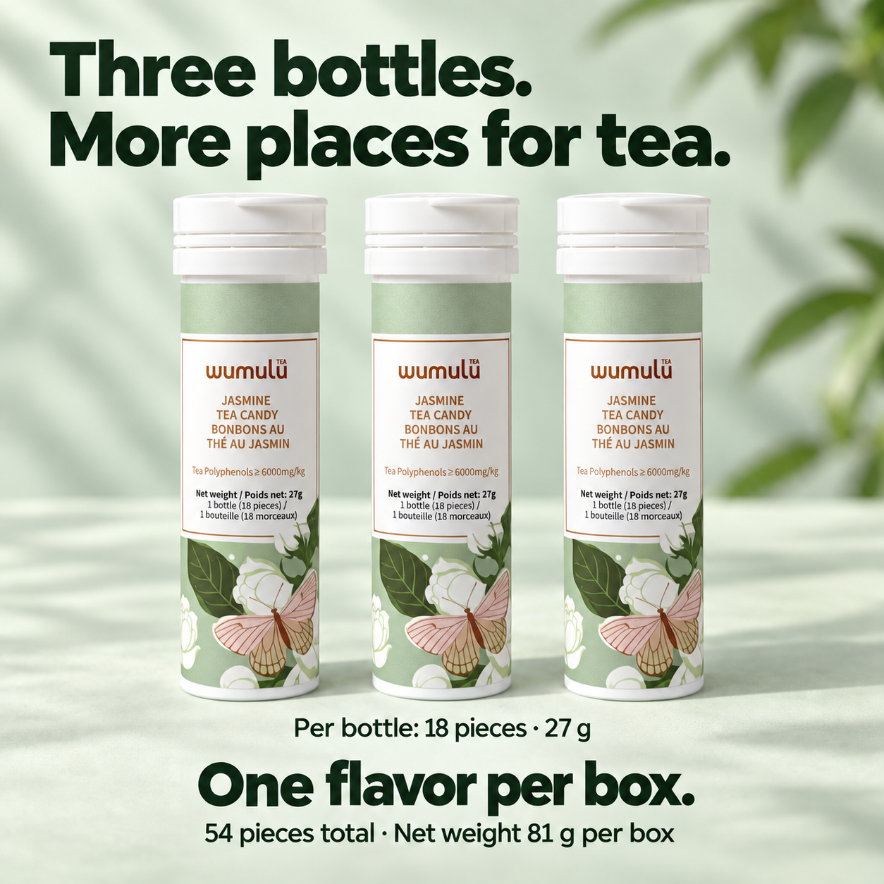 Three bottles and pack quantity