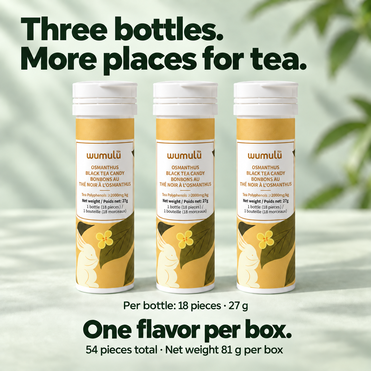 Three bottles and pack quantity