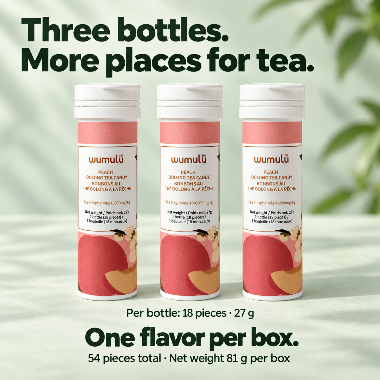 Three bottles and pack quantity